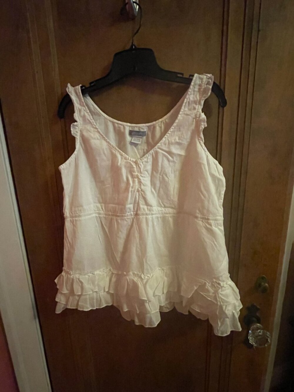 Beautiful White Delia's All Cotton Frilly Summer Baby Doll Style Top!! Women's L - Picture 12 of 16